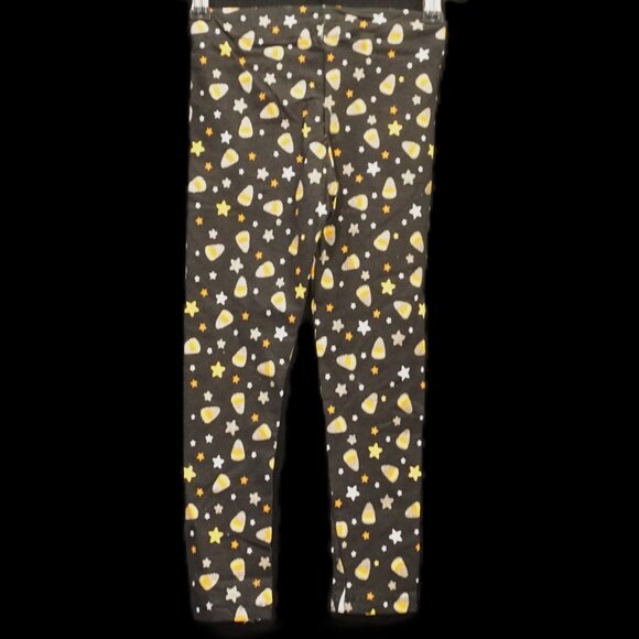 Spooky Night Candy Corn Black Pant Leggings Joggers Cotton Pull On Girl’s Small - Picture 3 of 4